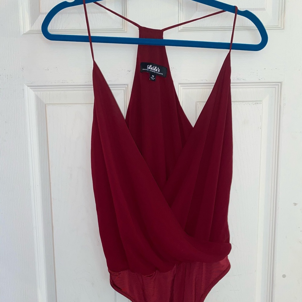 Lulus wine red body suit
